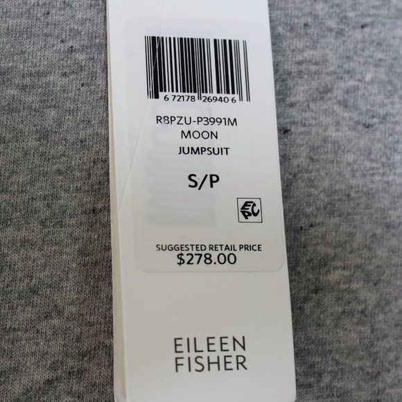 Eileen Fisher Wide Leg Cropped Jumpsuit NWT R1142 - Picture 3 of 5